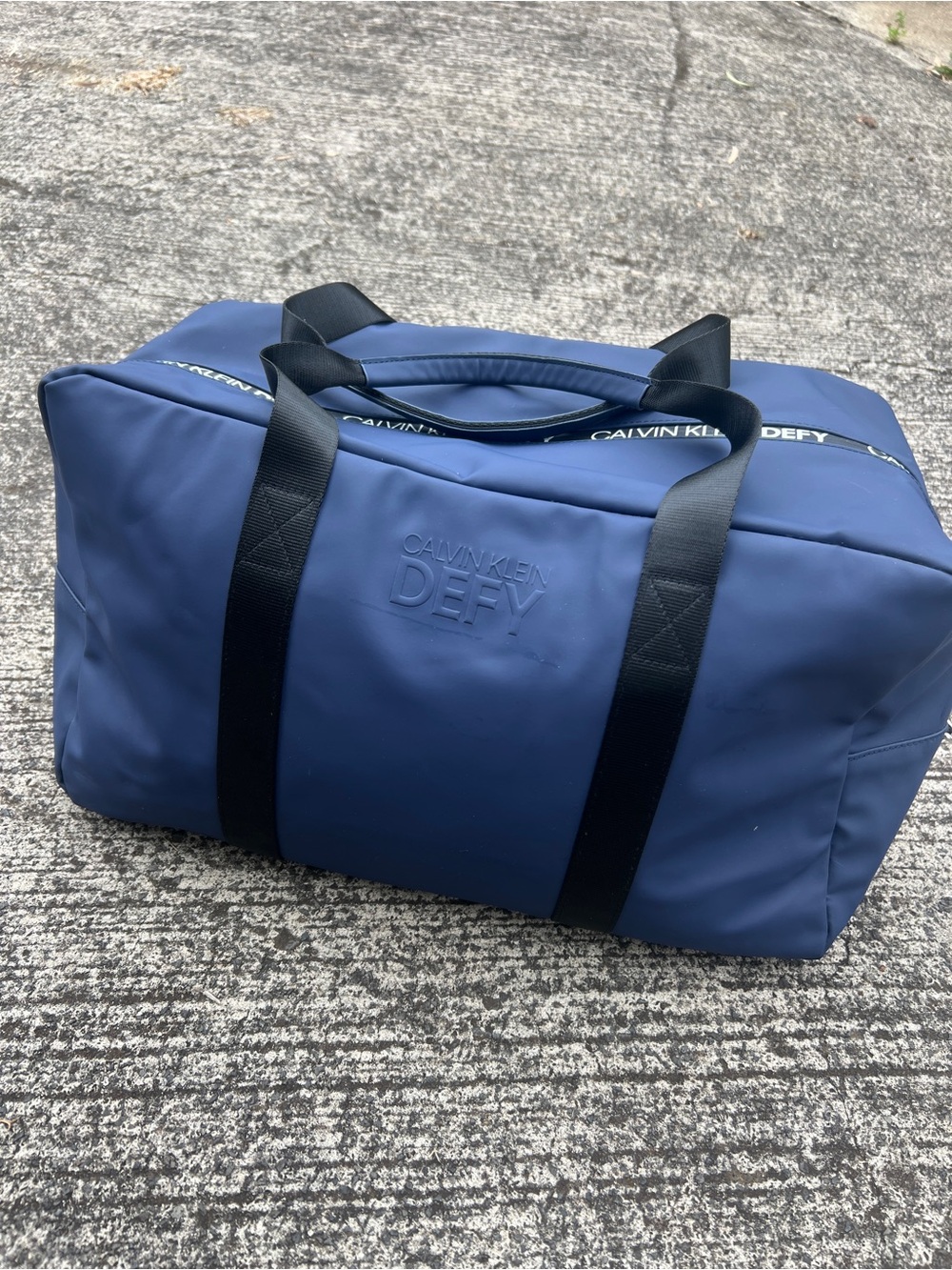 Calvin Klein Defy Duffel Bag in Navy with Black Straps